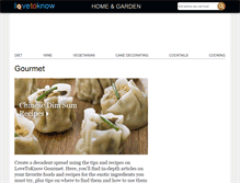 Tablet Screenshot of gourmet.lovetoknow.com